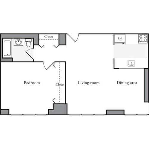 1 bed, 1 bath, 658 sqft, $4,339