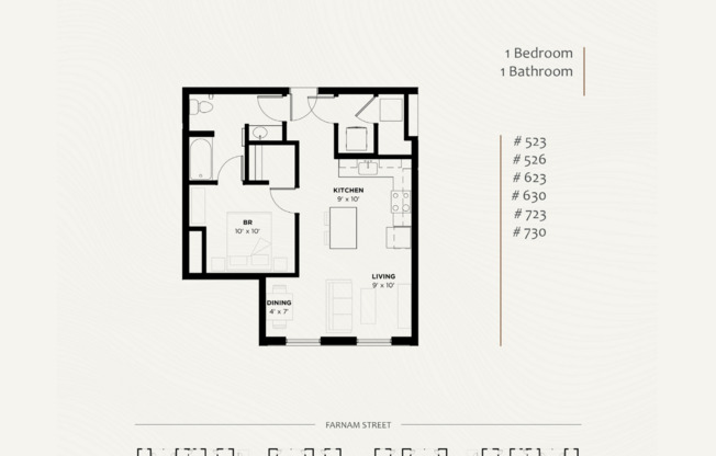 1 bed, 1 bath, 681 sqft, $1,500, Unit 519
