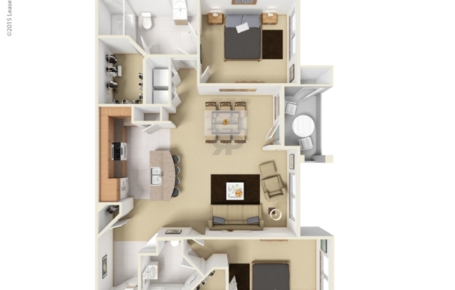 2 beds, 2 baths, 935 sqft, $1,629