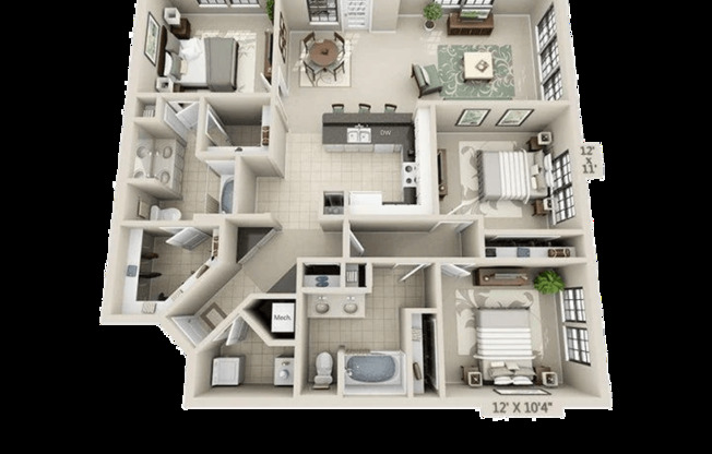 3 beds, 2 baths, 1,665 sqft, $1,950