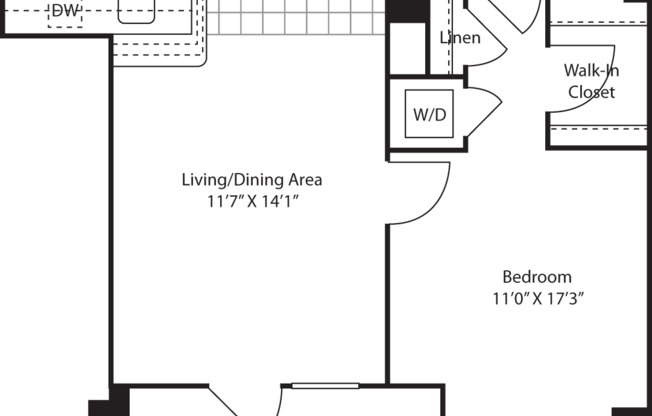 1 bed, 1 bath, 672 sqft, $3,210, Unit 1305