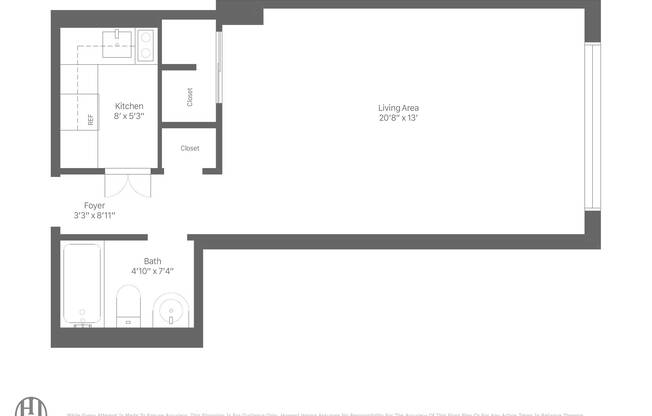 Studio, 1 bath, 405 sqft, $3,600, Unit 17C
