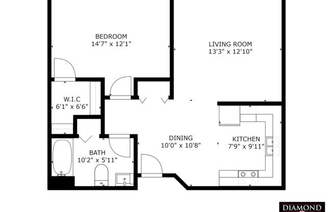 1 bed, 1 bath, $895