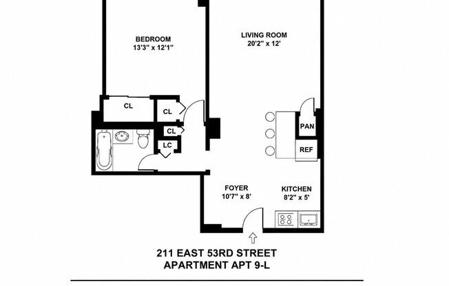 1 bed, 1 bath, 750 sqft, $4,950, Unit 9L