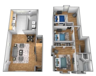 Somerset - end unit townhome - no patio at Somerset Woods Townhomes, Severn, MD