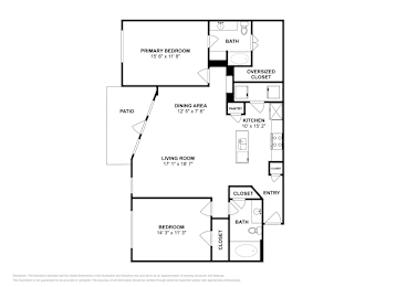 2 beds, 2 baths, 1,164 sqft, $1,522