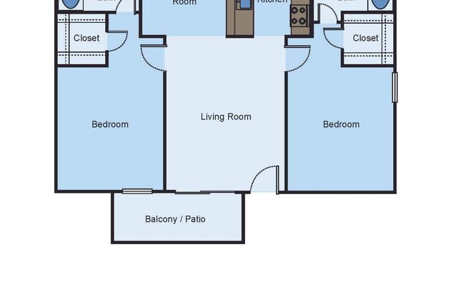 2 beds, 2 baths, 838 sqft, $1,370, Unit 1002