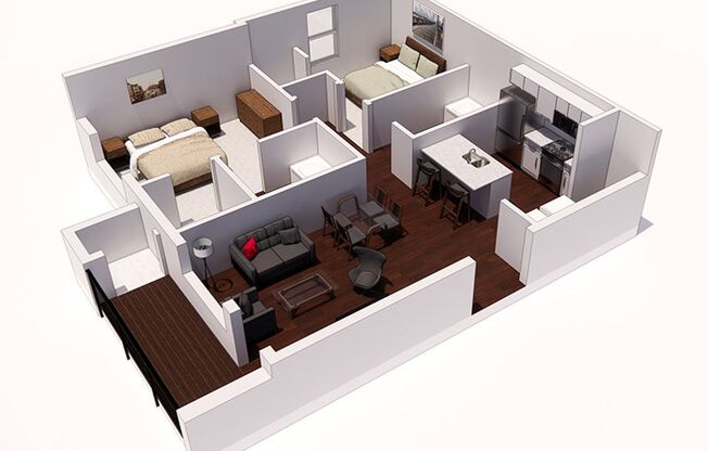 2 beds, 2 baths, 956 sqft, $1,795, Unit B051