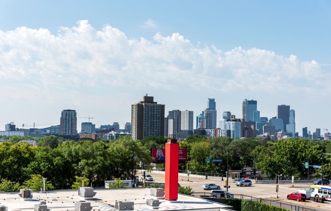 a view of the Minneapolis skyline