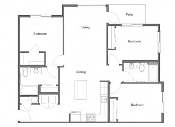 3 beds, 2 baths, 1,301 sqft, $2,451