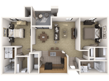 2 beds, 2 baths, 1,027 sqft, $1,635