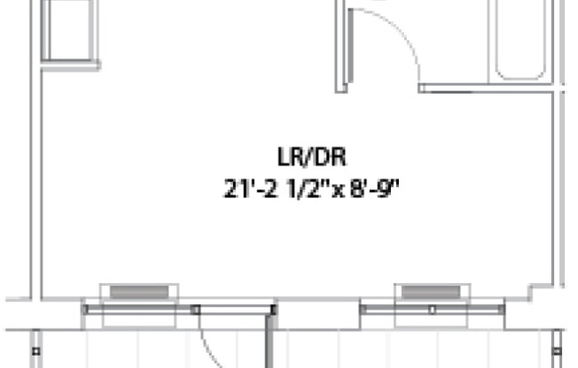 Studio, 1 bath, 485 sqft, $4,576, Unit W605