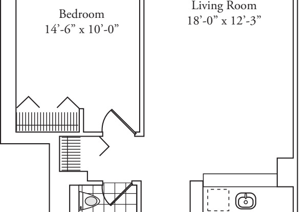 1 bed, 1 bath, 645 sqft, $4,330, Unit 16M