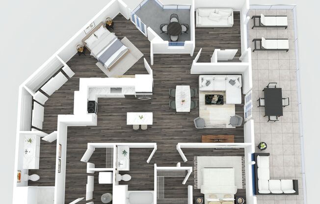 3 beds, 2 baths, 1,378 sqft, $4,100, Unit 523