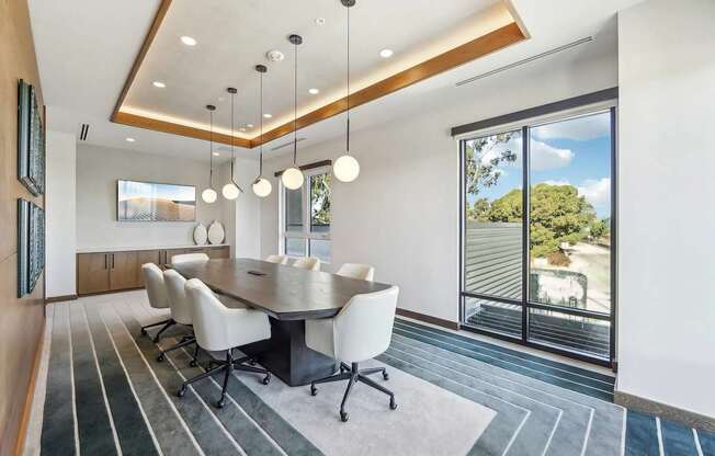 Conference room with TV at Bayview Apartments, Emeryville, 94608