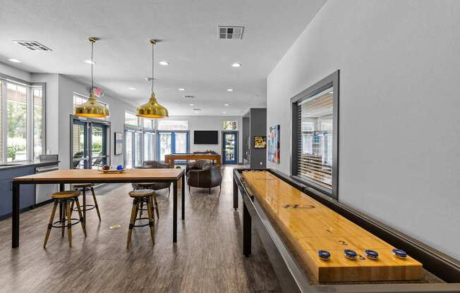 Crosspointe Apartments Clubhouse with Shuffleboard