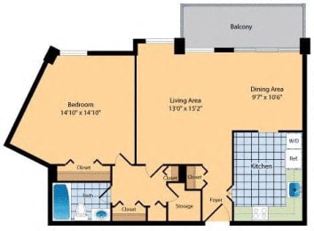 1 bed, 1 bath, 865 sqft, $2,938
