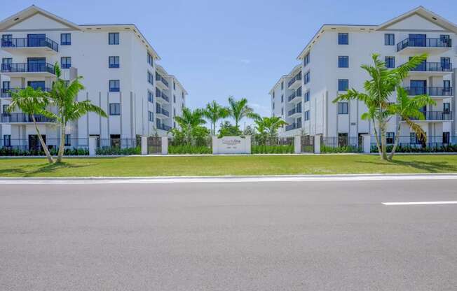 Countyline Apartments in Miami FL photo of community buildings and monument sign