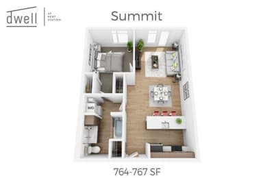 1 bed, 1 bath, 764 sqft, $1,918
