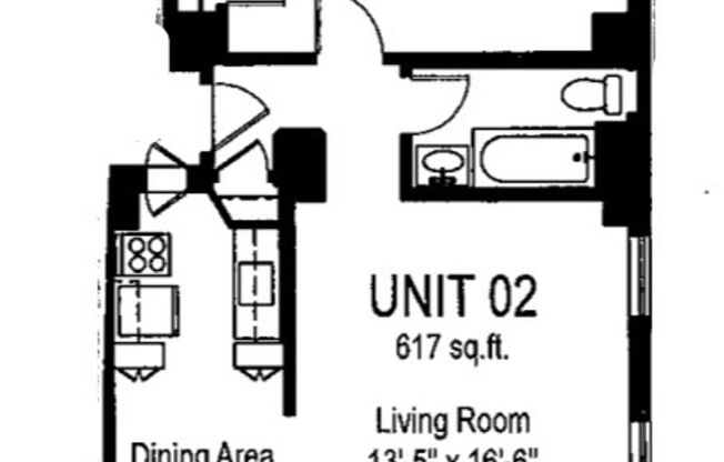 1 bed, 1 bath, 617 sqft, $1,850, Unit Wellington 502