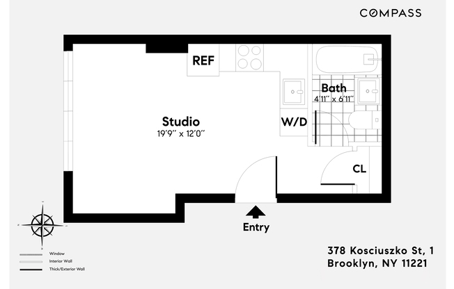 Studio, 1 bath, $2,300, Unit 1A