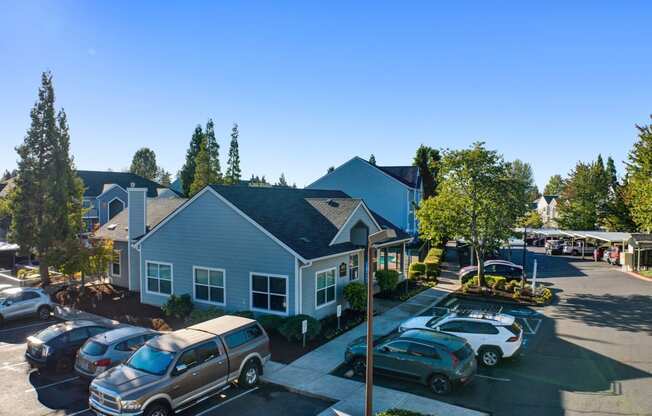 side view exterior of clubhouse Aloha Oregon Quatama Village Apartments 