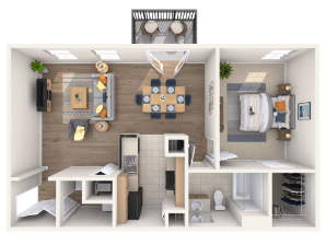 1 bed, 1 bath, 772 sqft, $1,814