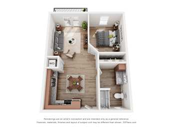 1 bed, 1 bath, 590 sqft, $1,495