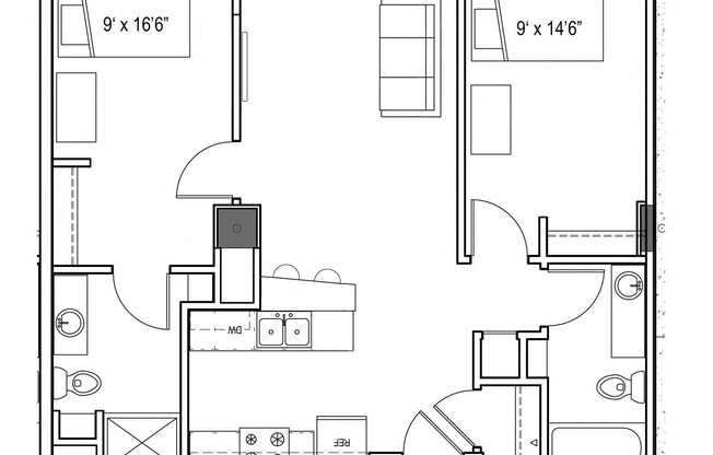 2 beds, 2 baths, 830 sqft, $2,745
