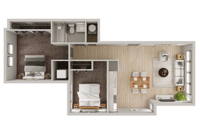 2 beds, 1 bath, 865 sqft, $2,345, Unit T211