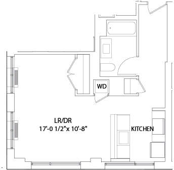 Studio, 1 bath, 581 sqft, $4,673, Unit W227
