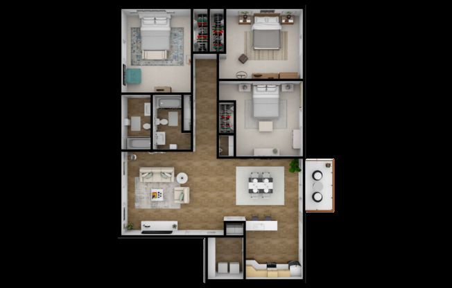 3 beds, 2 baths, 1,230 sqft, $1,250, Unit I06