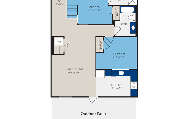 2 beds, 2 baths, 1,122 sqft, $1,650, Unit W232