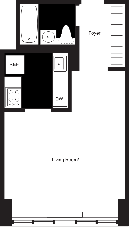 Studio, 1 bath, $4,515, Unit 11D