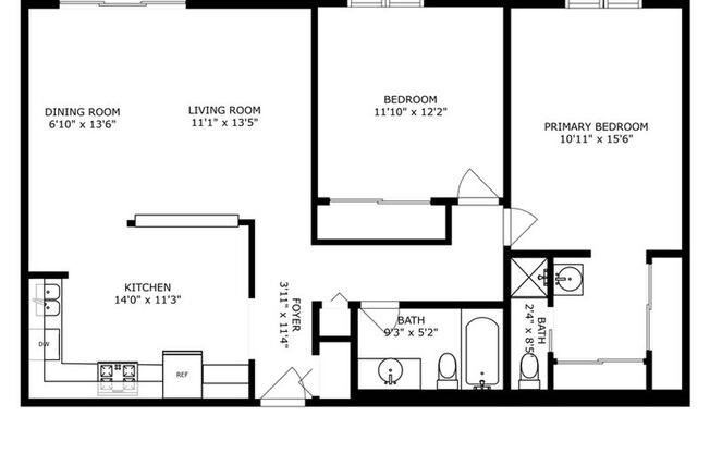 2 beds, 2 baths, 1,085 sqft, $1,995, Unit 5202-307