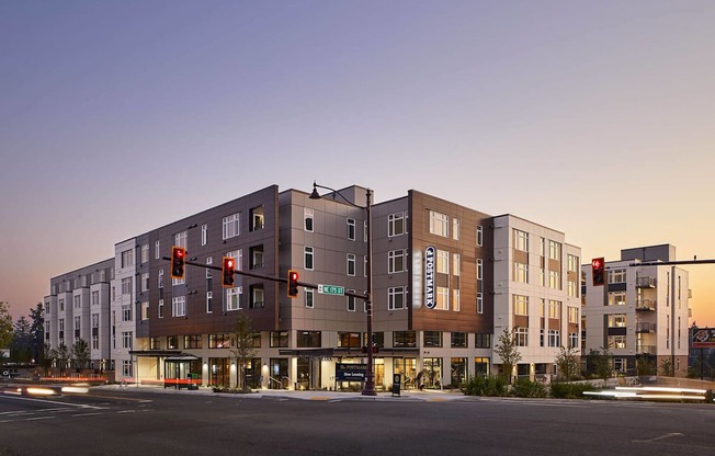 Apartment Building Exterior at Postmark Apartments, Shoreline Washington