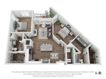 2 beds, 2 baths, 1,093 sqft, $1,608