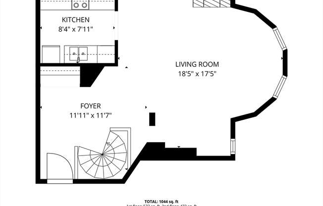 2 beds, 1 bath, 1,037 sqft, $4,600, Unit 104