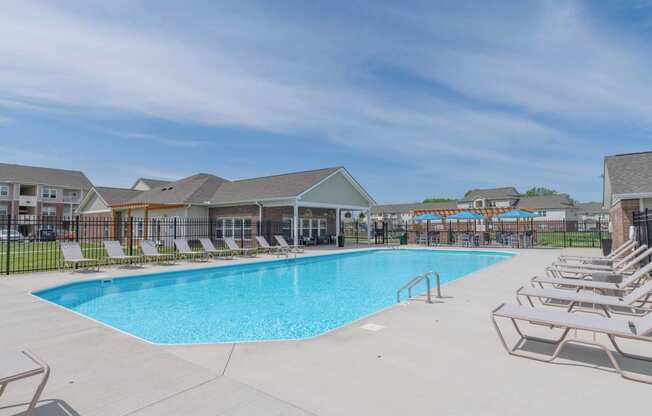 The swimming pool at the Crossing at Grove City apartments in grove city ohio