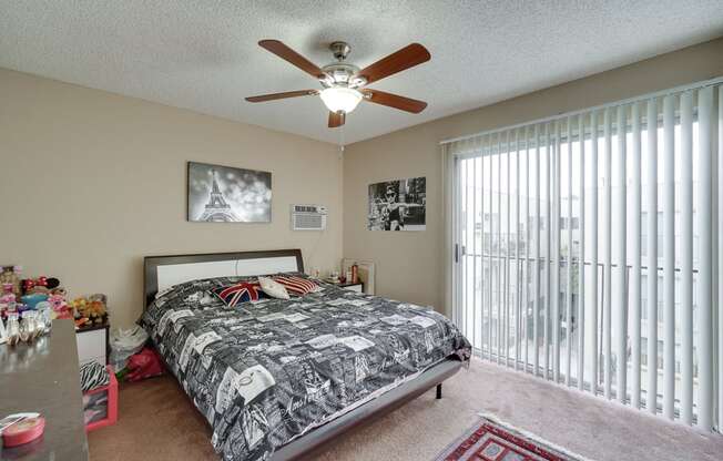 Ceiling fans in all bedrooms to keep you cool and energy efficient at Park Merridy, Northridge, CA