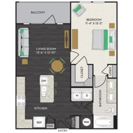 1 bed, 1 bath, 768 sqft, $1,410