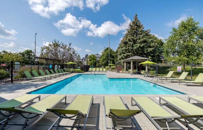 the reserve at city center amenities pool and lounge chairs