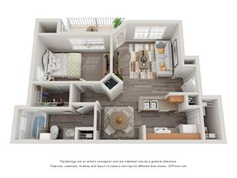 1 bed, 1 bath, 811 sqft, $1,181