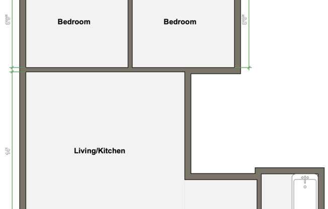 2 beds, 1 bath, 550 sqft, $1,245, Unit 22