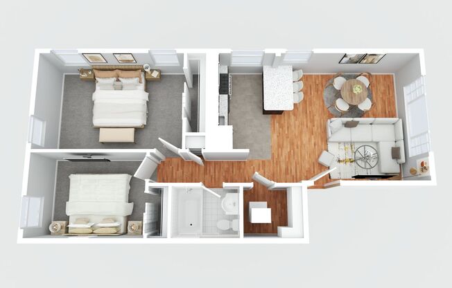 2 beds, 1 bath, 730 sqft, $1,895, Unit B4-4