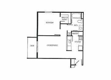1 bed, 1 bath, 523 sqft, $895