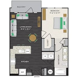 1 bed, 1 bath, 750 sqft, $1,537
