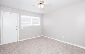 a room with white walls