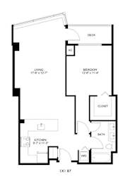 1 bed, 1 bath, 872 sqft, $3,195