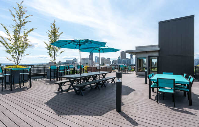 Private Rooftop Deck with Grills and Lounge Furniture
